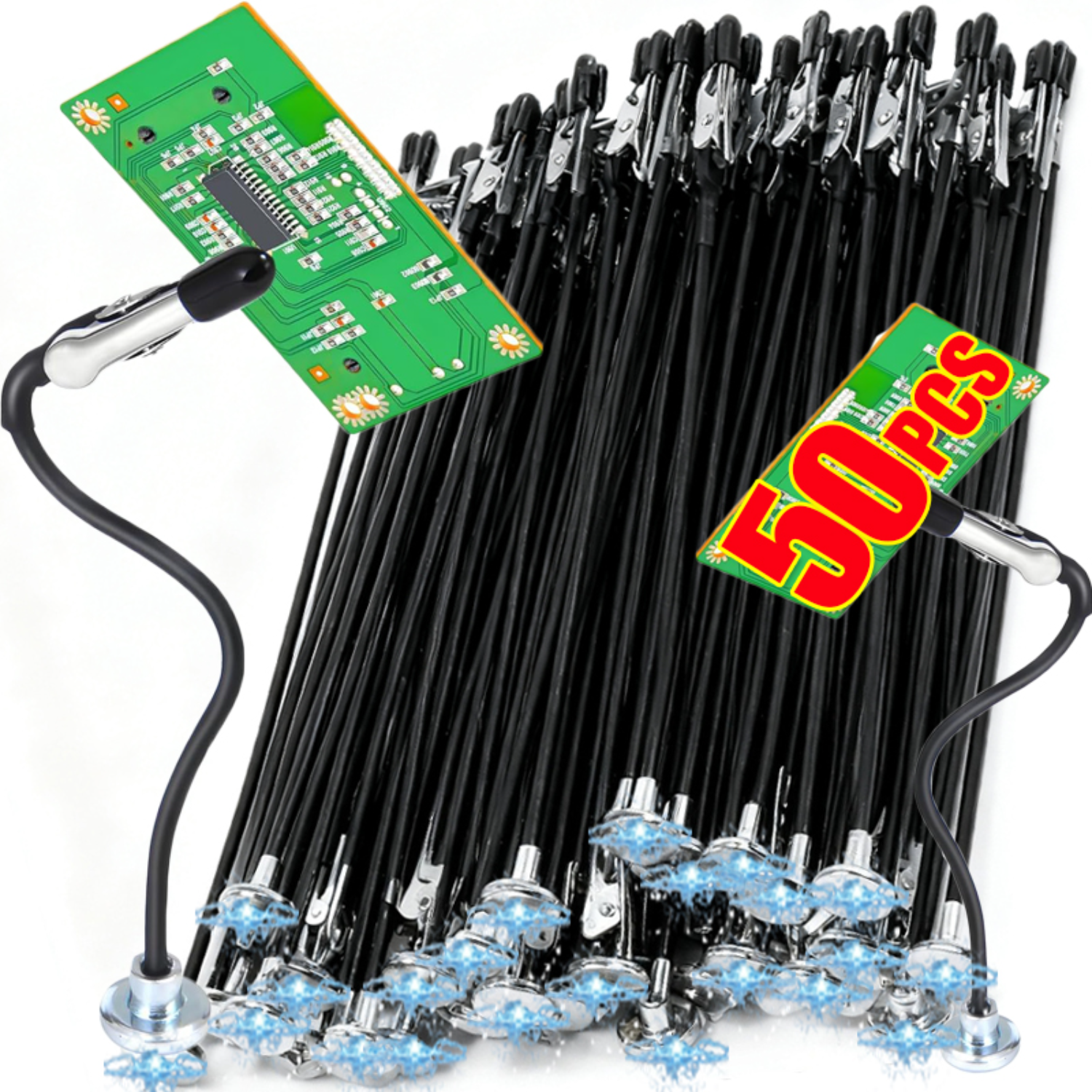 1-50 Piezas de Pinzas Magnéticas Flexibles Tipo Cocodrilo para Pruebas Eléctricas, Pinzas de Cocodrilo para Manualidades, Tarjetas, Porta Menús de Cocina, Pinzas para Fotos