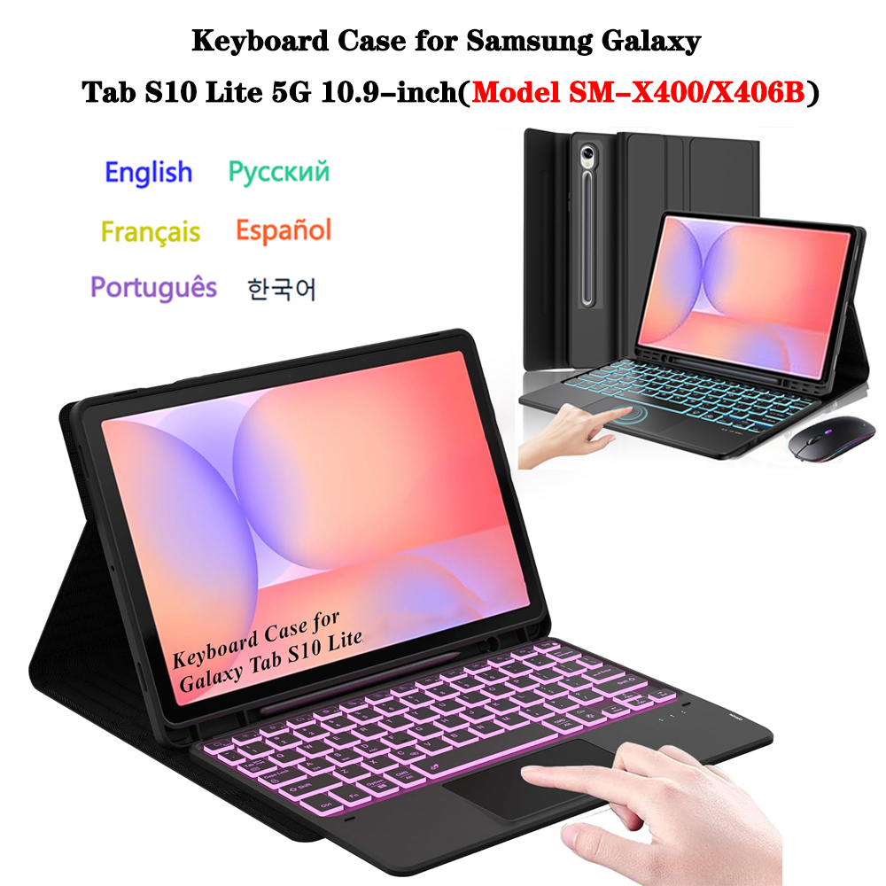 Etui na Samsung Galaxy Tab S10 Lite 10.9 cala, Pokrowiec z klawiaturą na Samsung Galaxy Tab S10 Lite 10.9 cala (Model: SM-X400/X406B)