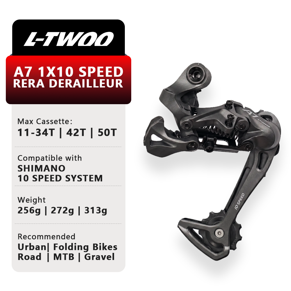Dérailleur arrière LTWOO A7 10 vitesses pour VTT, compatible DEORE
