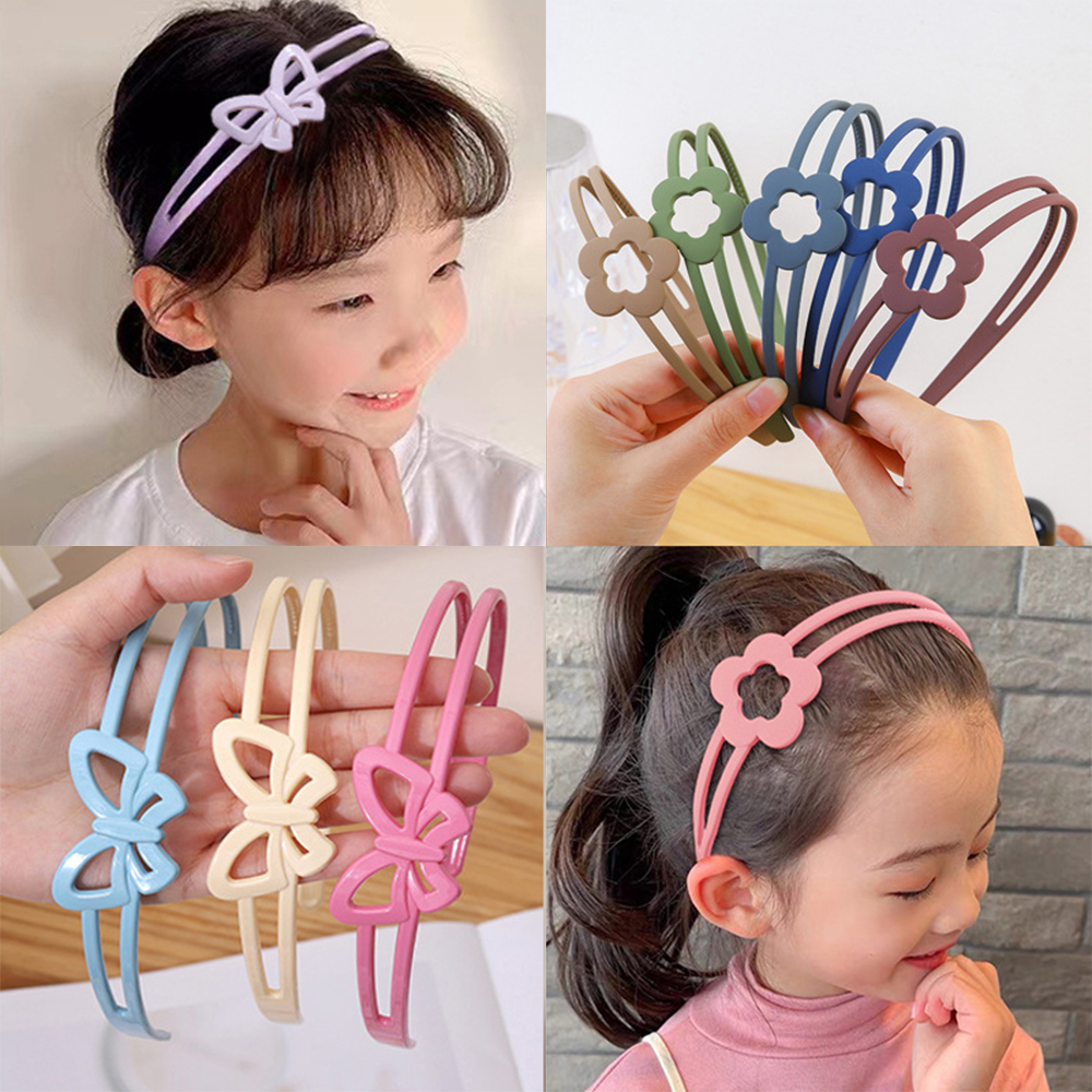Fasce per fiori opachi alla moda per donne Ragazze Fascia per capelli antiscivolo Fascia elastica per capelli a farfalla Accessori per capelli per bambini