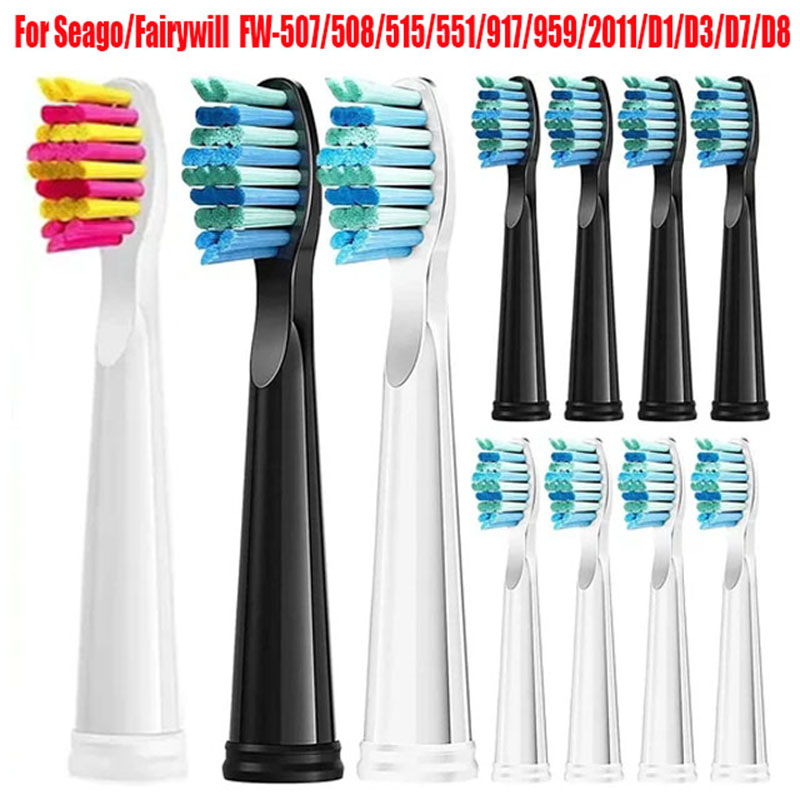 Têtes de brosse de rechange pour Seago pour Fairywill FW-507/508/515 tête de brosse à dents électrique Dupont brosse à poils recharge nettoyage des dents