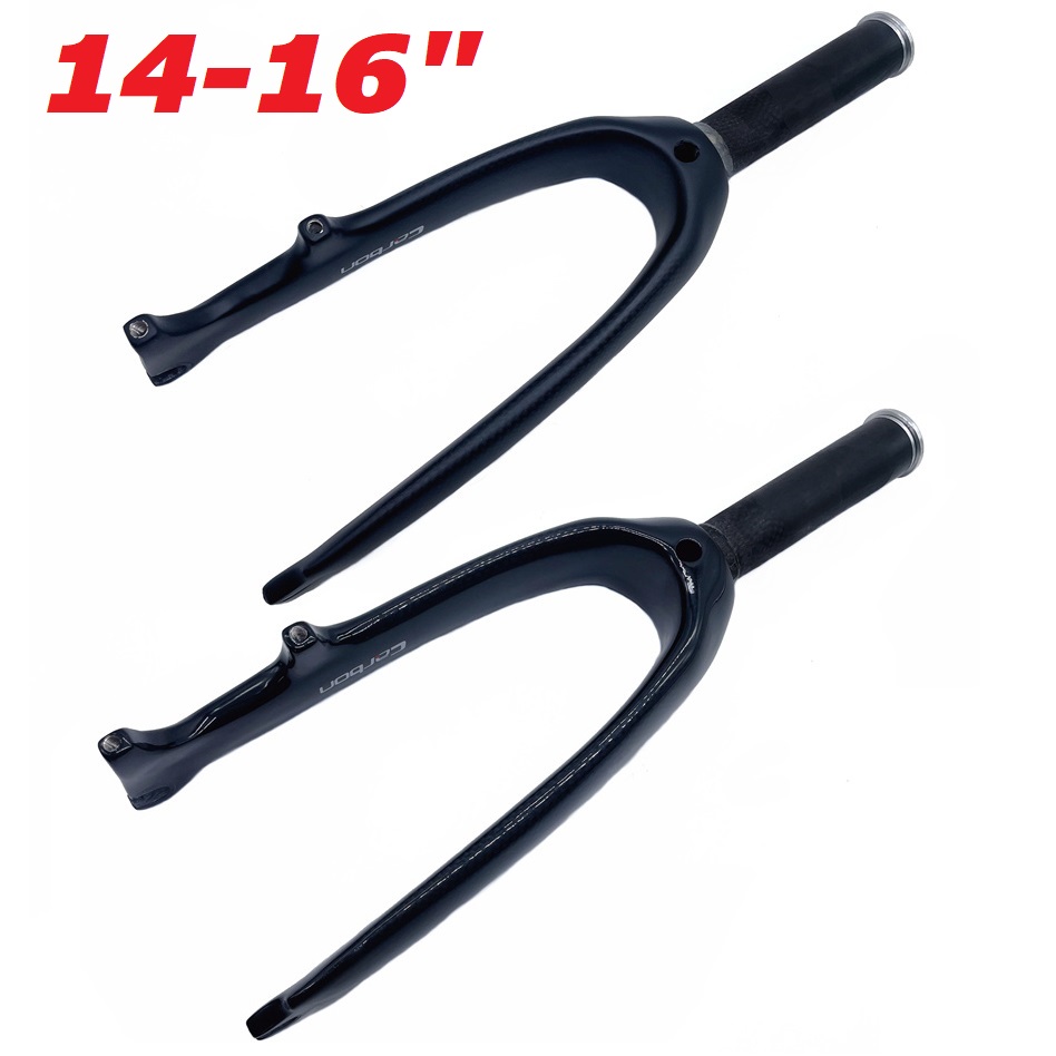 Fourche avant ultralégère en Fiber de carbone pour vélo pliant, 14/16 pouces, 305/349, K3Plus, O.L.D, 100mm, frein à disque