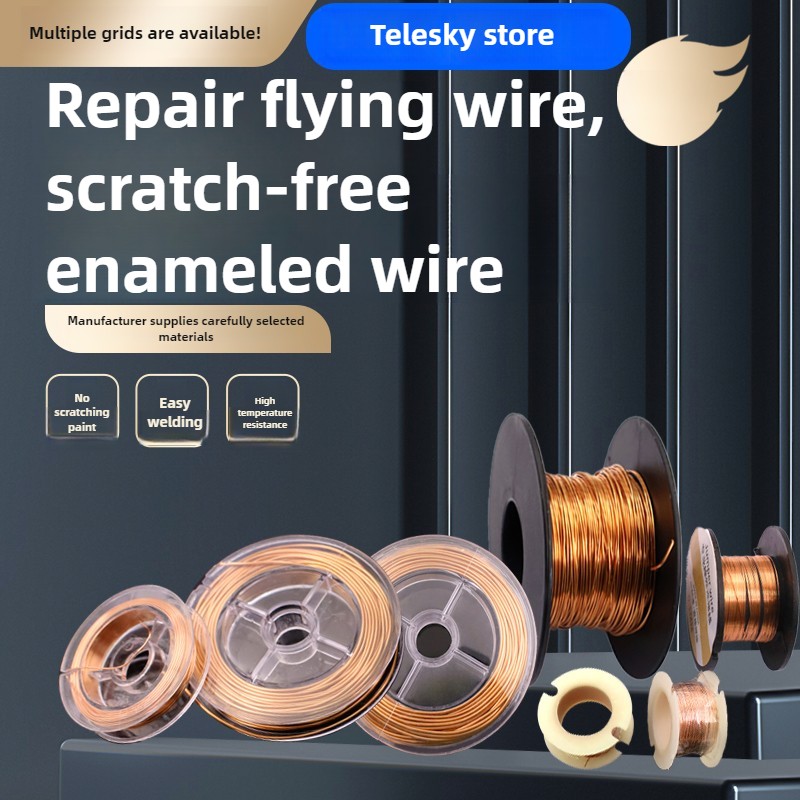 10 m/11 m/50 m Dikte 0.1/0.2/0.5/1mm Jump Lijn Geëmailleerde Koperdraad Elektromagnetische Spoel Kronkelende Draad PCB Reparatie Tool Aansluitdraad