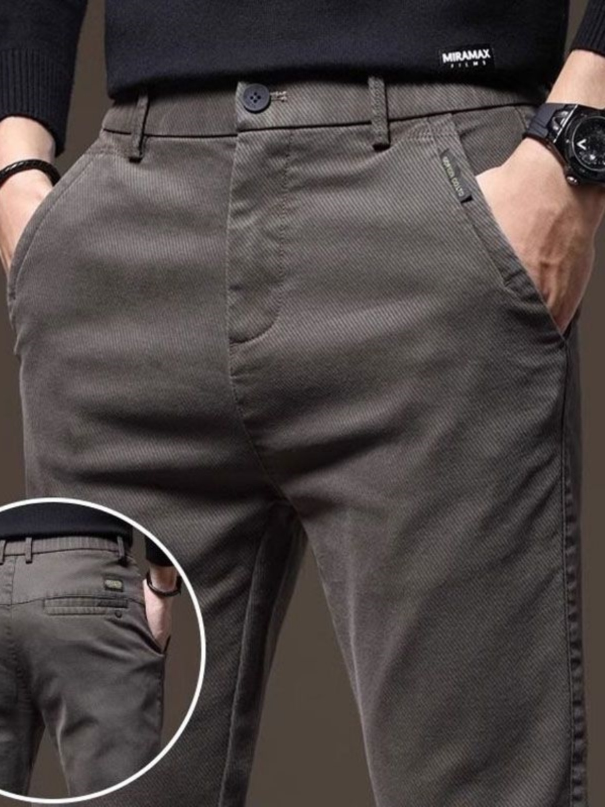 Fall High-End Casual Pants Men's Wear-Resistant Versatile Busin West Pants Trendy Loose Straight Long Pants for Men