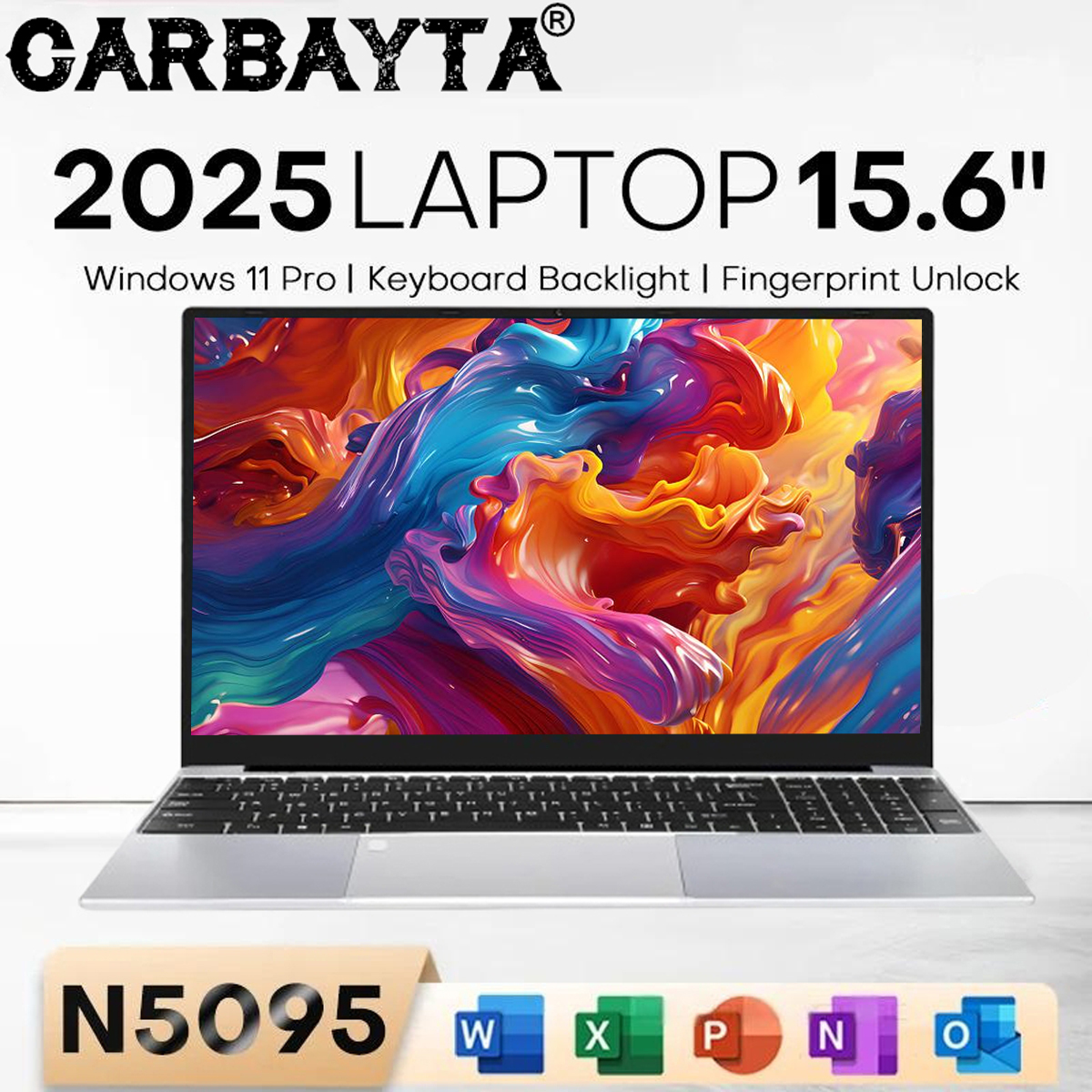 CARBAYTA 15,6 "ordenador portátil Intel N5095 Notebook PC 16GB 32GB DDR4 128GB-2TB SSD Oficina estudio PC Windows 11 1080P portátiles