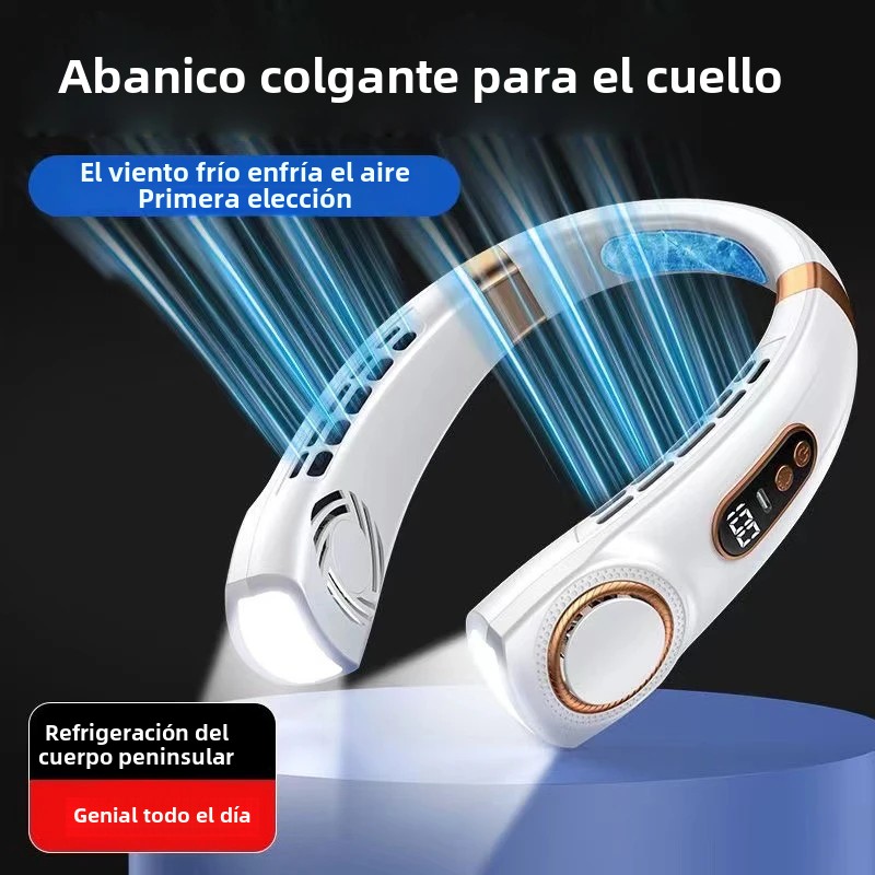 JKUOO Ventilador de cuello recargable, ventilador portátil personal con pilas, ventilador de enfriamiento de cuello USB portátil manos libres para interiores y exteriores