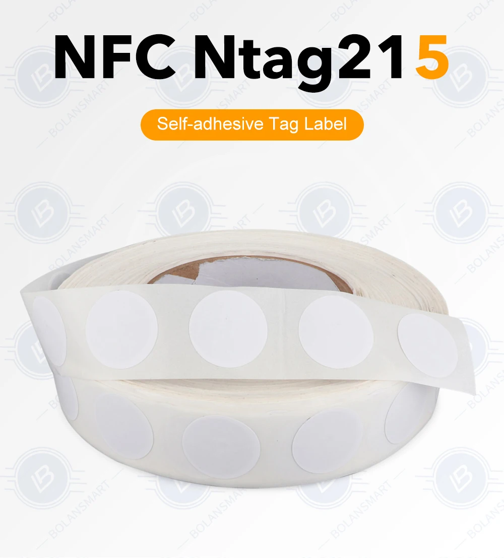 Ntag215 Self-กาวNFC Lableสติกเกอร์ 13.56MHz ISO14443AสีขาวUniversal 215 RFIDโทรศัพท์มป้ายกาว