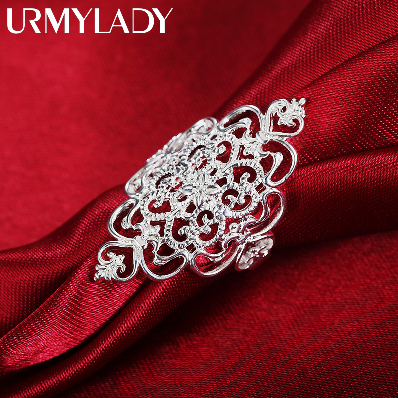 Nuevos anillos de plata de ley 925 para mujer, finos, anchos, Retro, elegantes, regalos de fiesta a la moda, abalorio para estudiante, joyería de boda