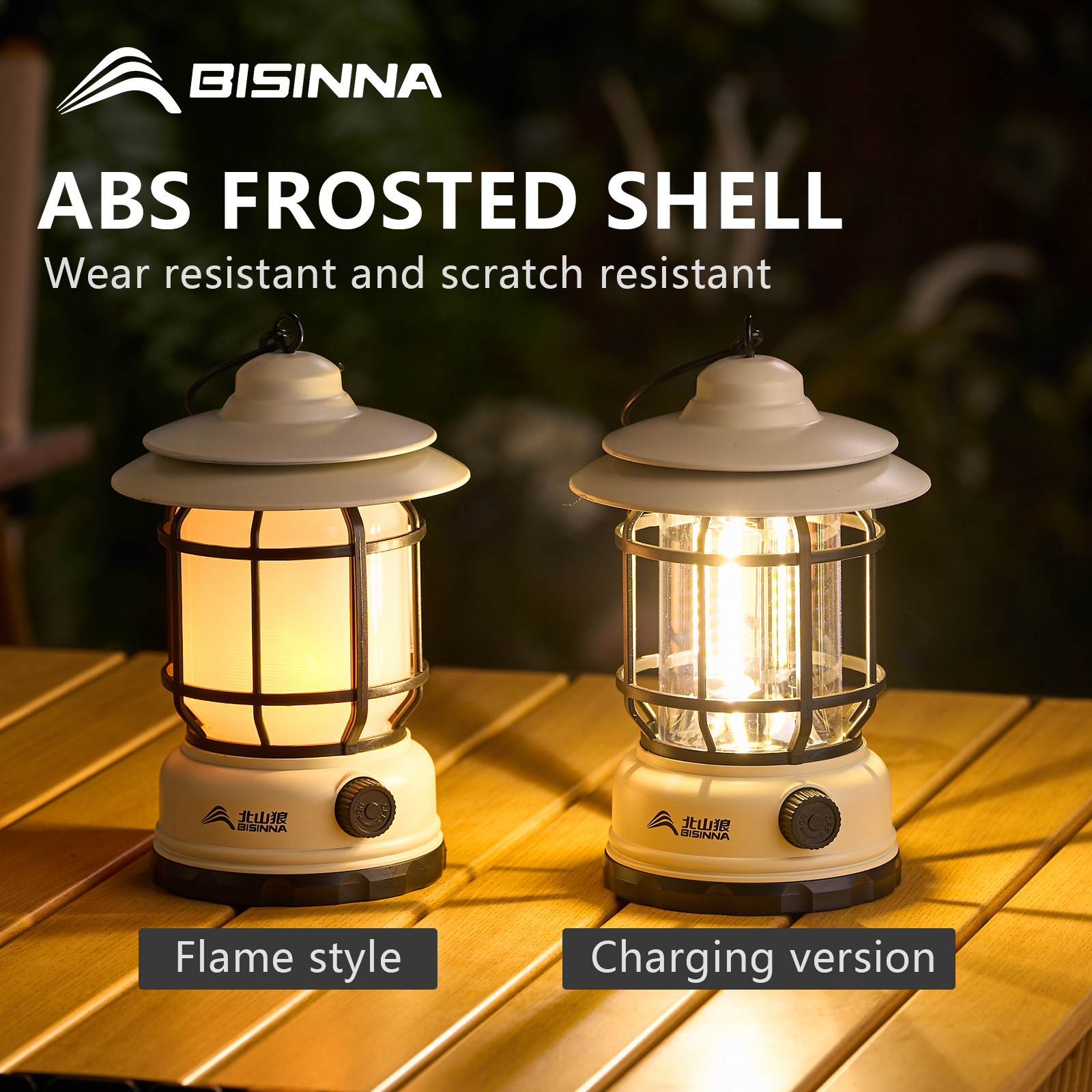 BISINNA-luces de Camping de larga resistencia, luces para tienda de campaña al aire libre, recargables/baterías, luces de Camping impermeables, luces de ambiente Retro