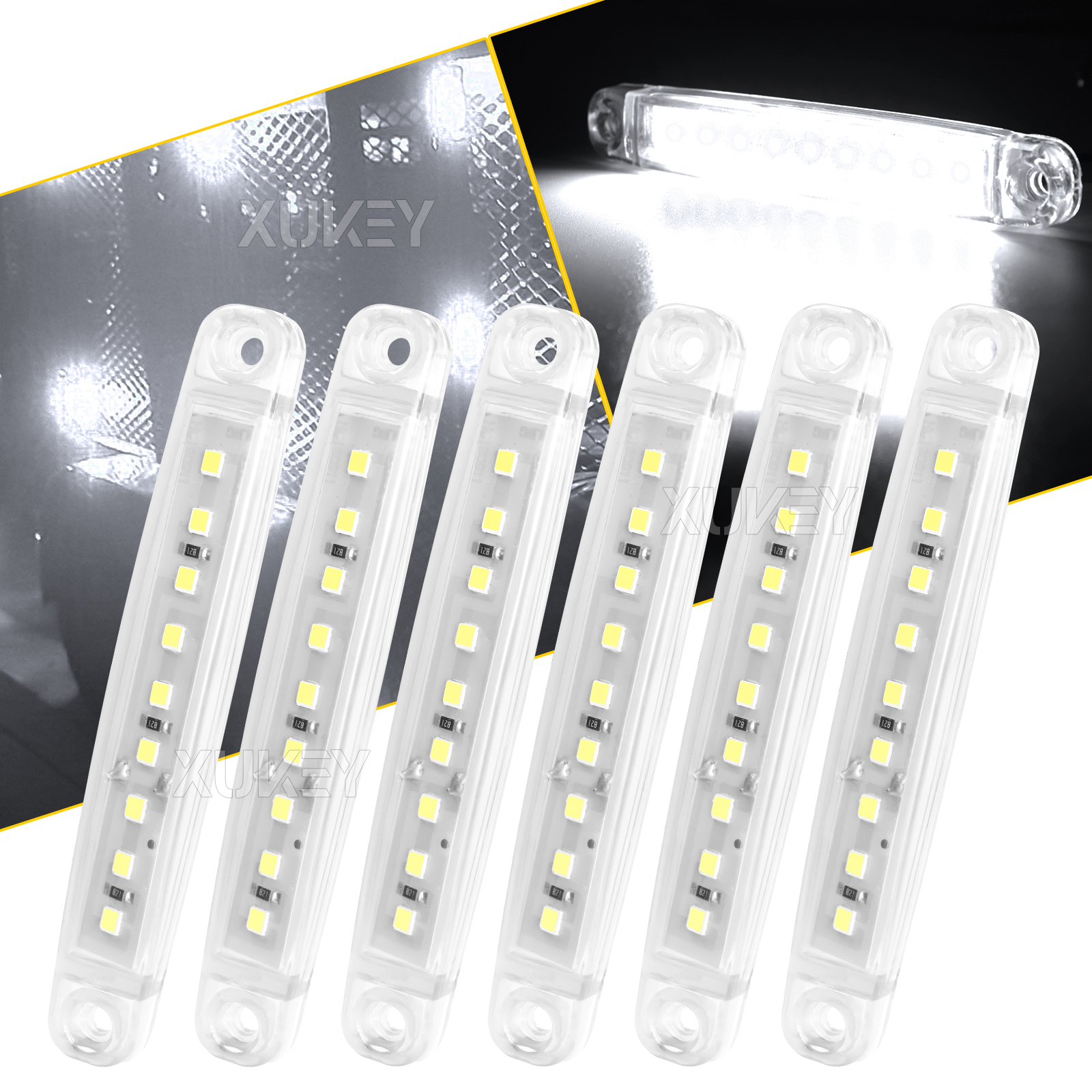 LED Trailer Marker Lights White Led Clearance Light Bar 12V 3.9" Front Rear Signal Indicator Light Trailer Truck Van Pickup ATV