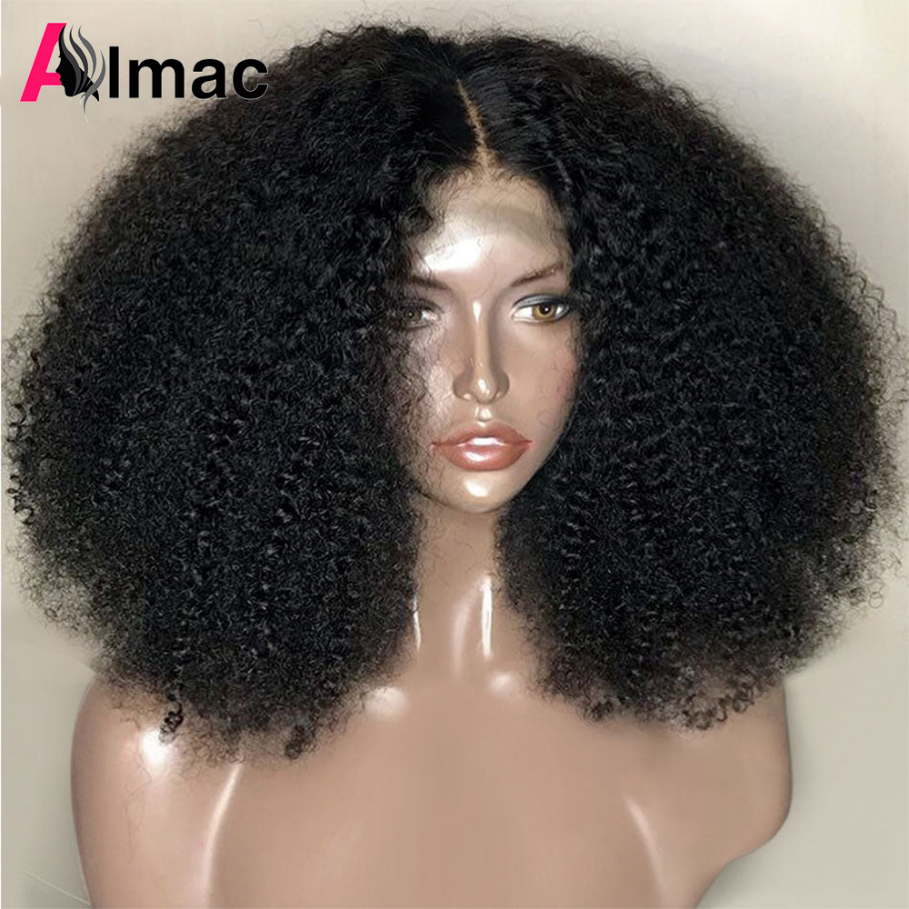 250% ความหนาแน่น Afro Kinky Curly เส้นผมมนุษย์วิกผมผู้หญิงอินเดีย13x 4ลูกไม้ด้านหน้าวิกผม4X1 T วิกผมชิ้นส่วนโปร่งใสลูกไม้ Remy