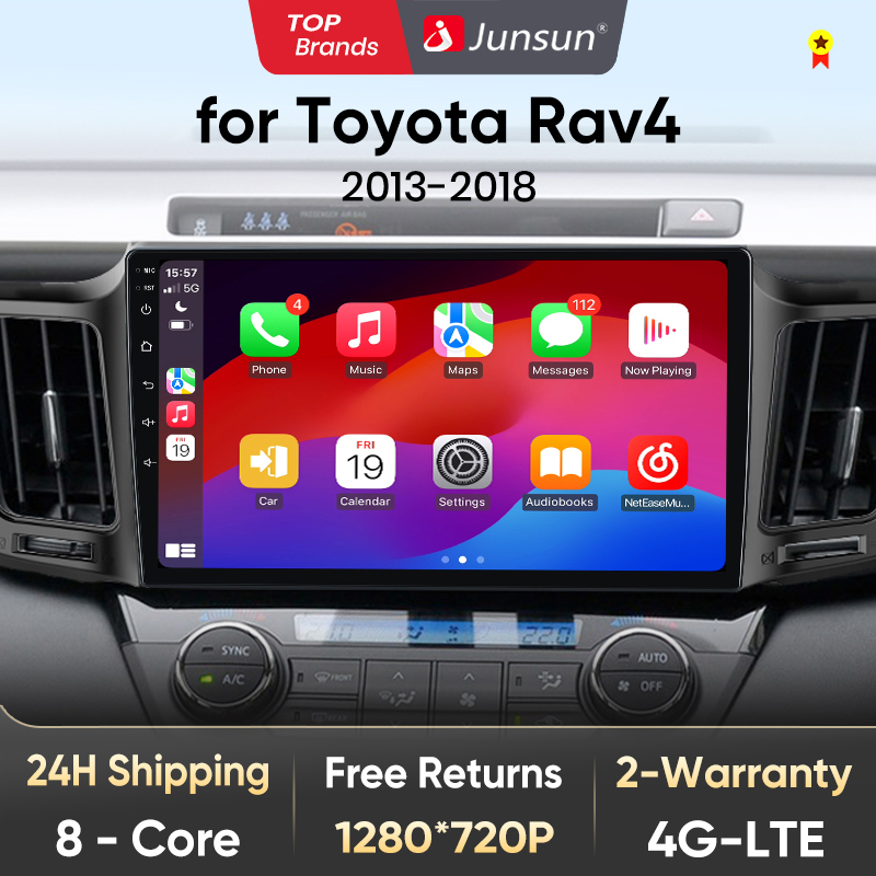 Junsun V1 AI Stimme Drahtlose CarPlay Android Auto Radio für Toyota RAV4 RAV 4 2012-2018 4G Auto multimedia GPS 2din autoradio BT