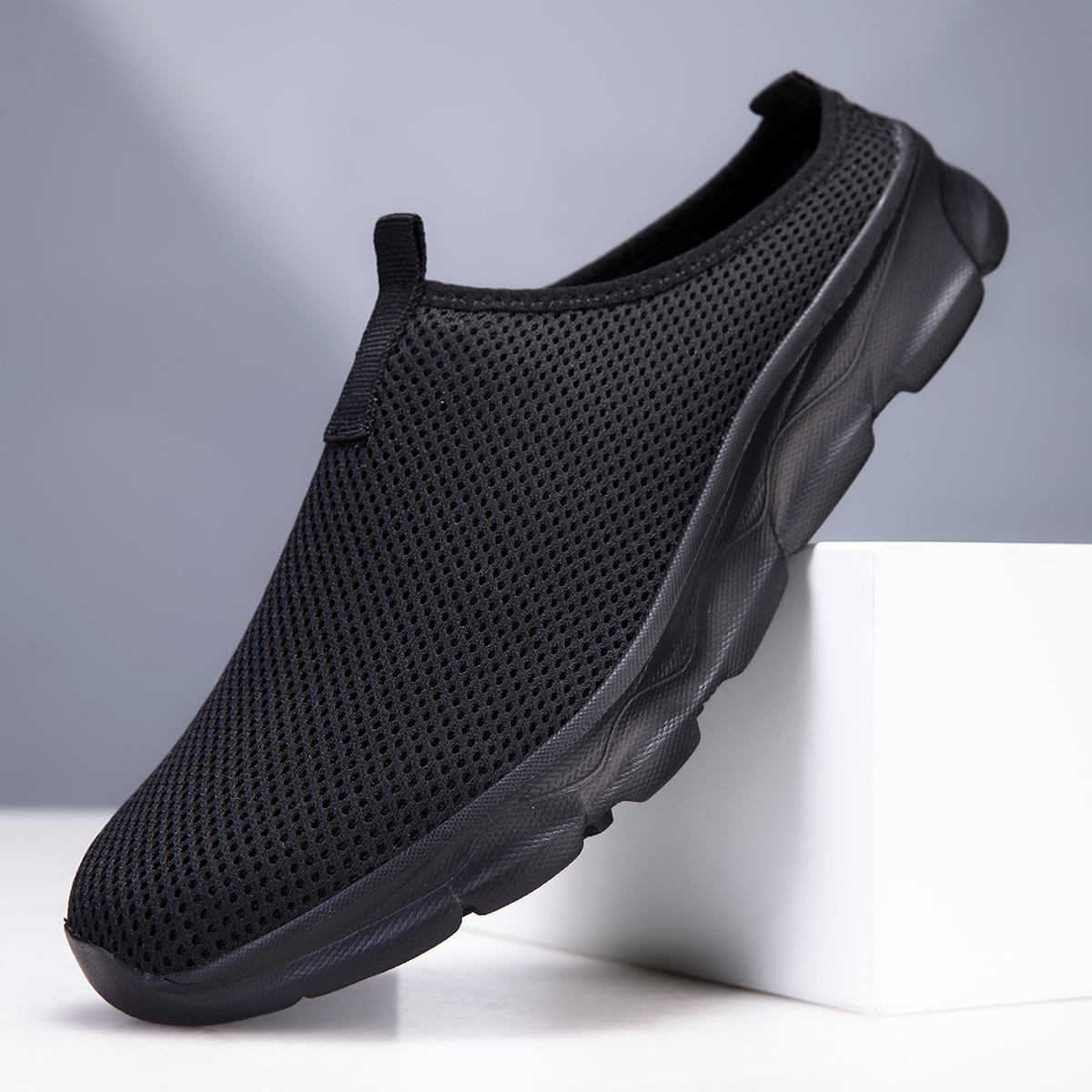 Nieuwe Mannen Half Slipper Flats Zool Comfortabele Lichtgewicht Herenschoenen Ademend Mannelijke Thuis Slippers Schoenen voor Man Plus Size 39-47