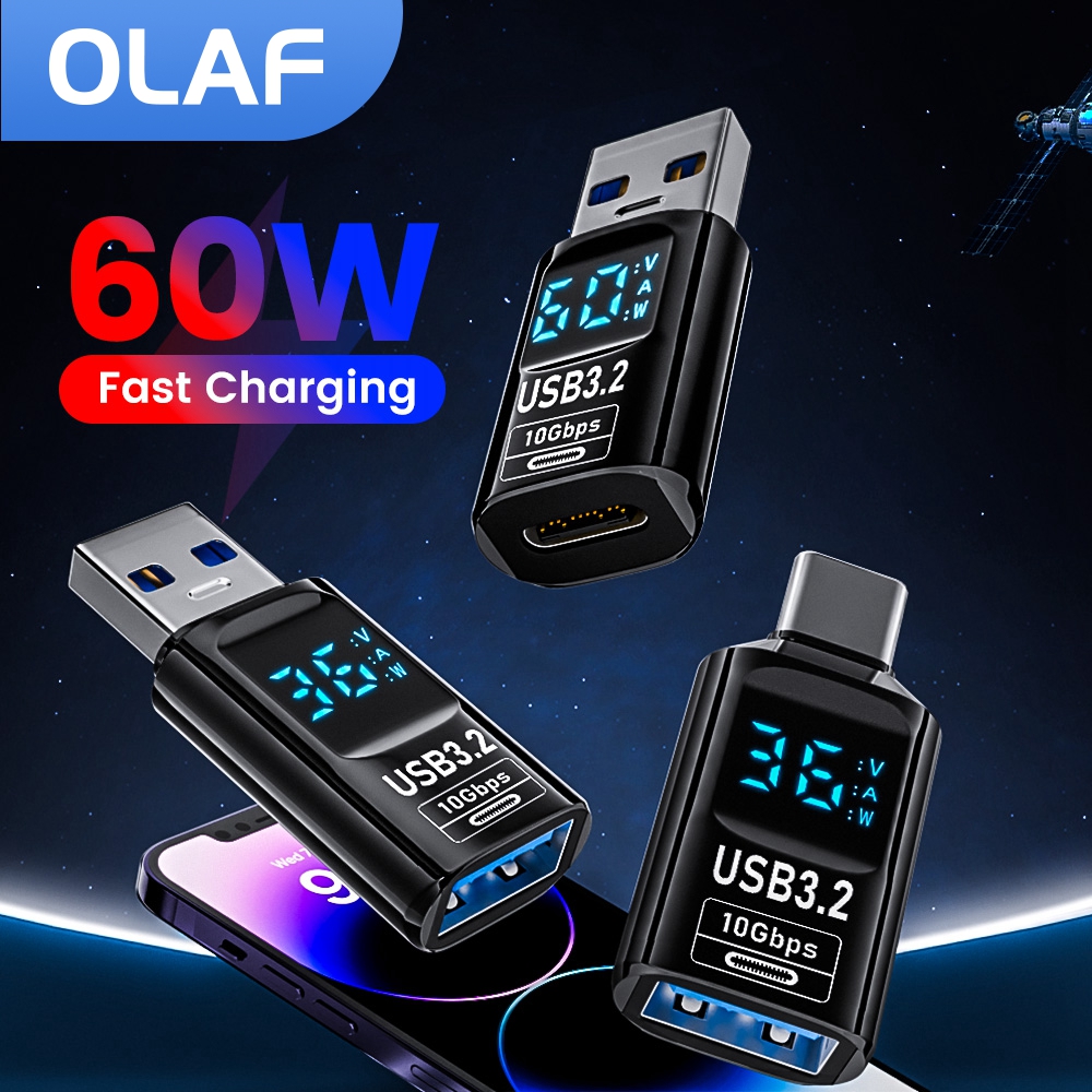 USB 3.2 Digital Display Adapter 10Gbps USB Male TO USB Female Converter Fast Charging Data Transafer USB C Adapter For PC Laptop
