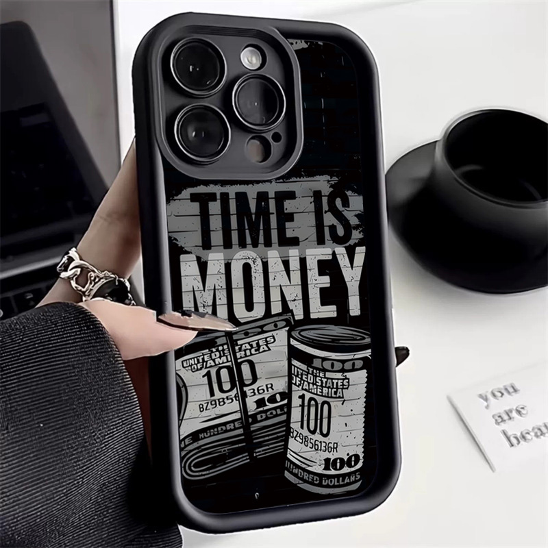 Чехол для телефона iPhone 17, 16, 15, 14, 12, 11, 13 Pro Max Time is Money, мягкий чехол с принтом для iPhone 17, Air 16E 7 8 Plus X XS Case