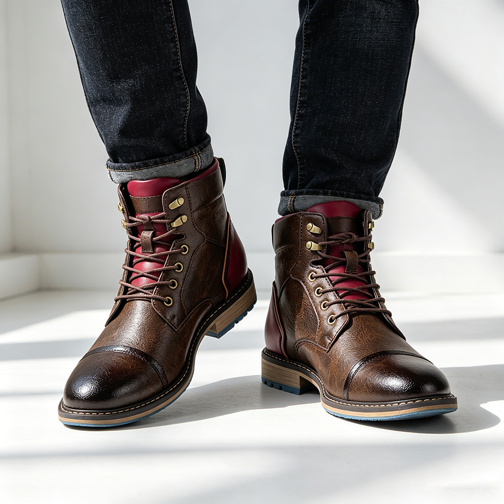 Botas Masculinas Casuais de Couro Retrô 2026: Conforto e Estilo na Moda