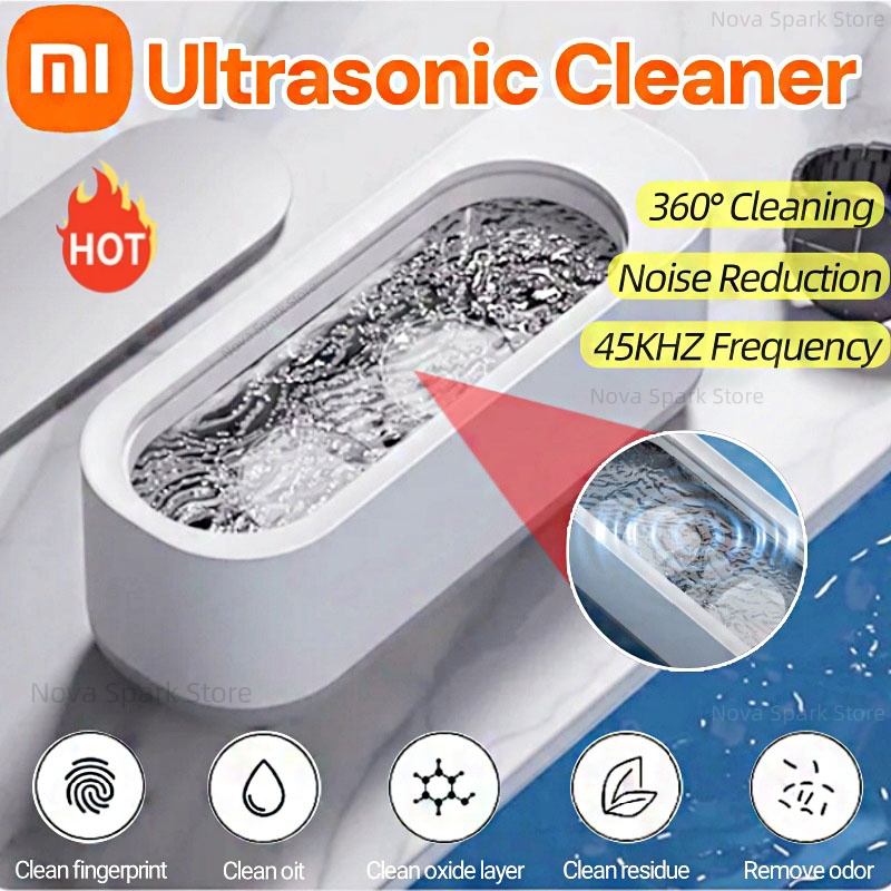 Xiaomi-máquina de limpieza por ultrasonidos, limpiador de vibración multifuncional de alta frecuencia de 45KHz, carga USB, limpiador de vidrio para anillos y joyería