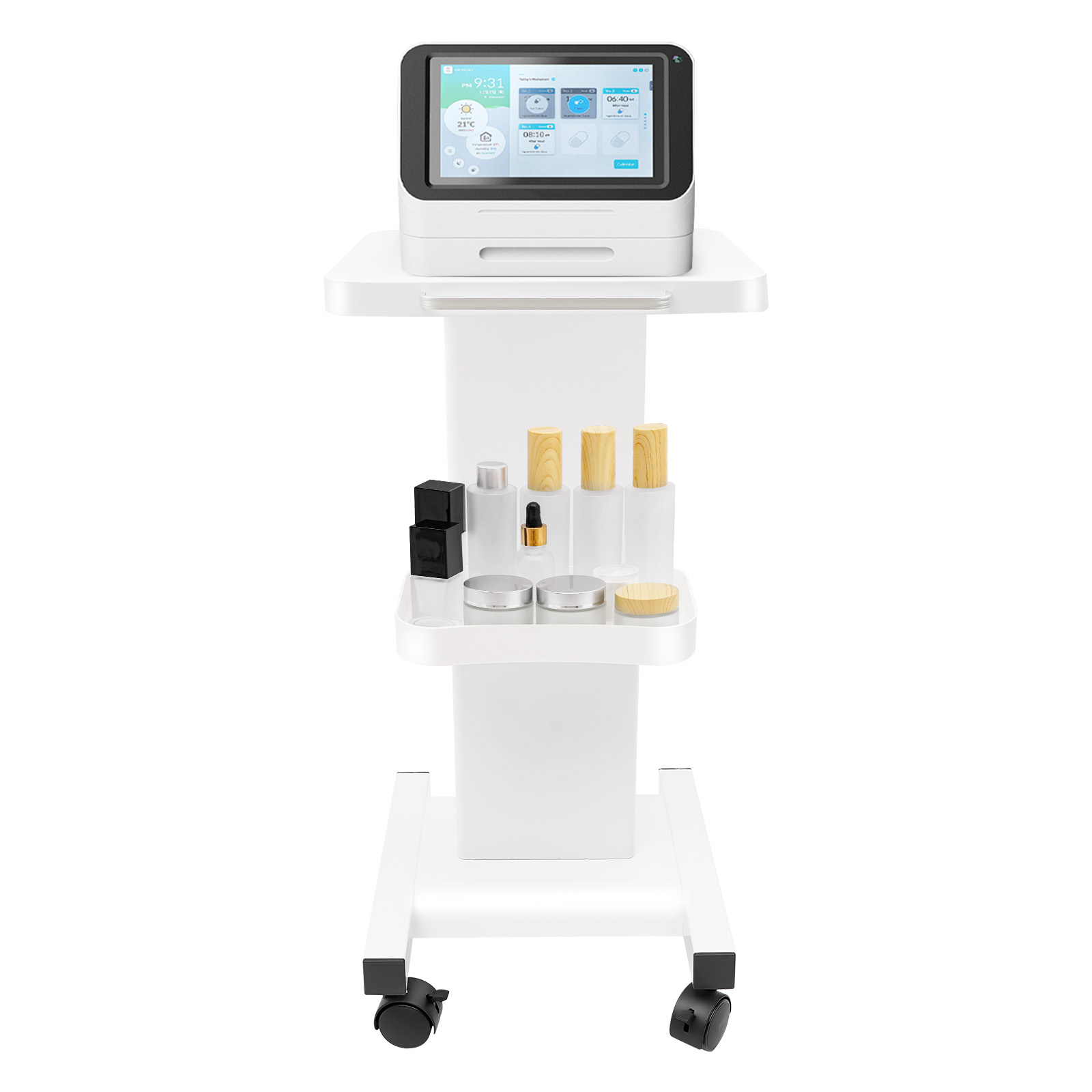 SPA Beauty Storage Schoonheidssalon Stand Rolling Trolley Cart Apparatuur Machinehouder Organizer 3-laags met duwhandvat