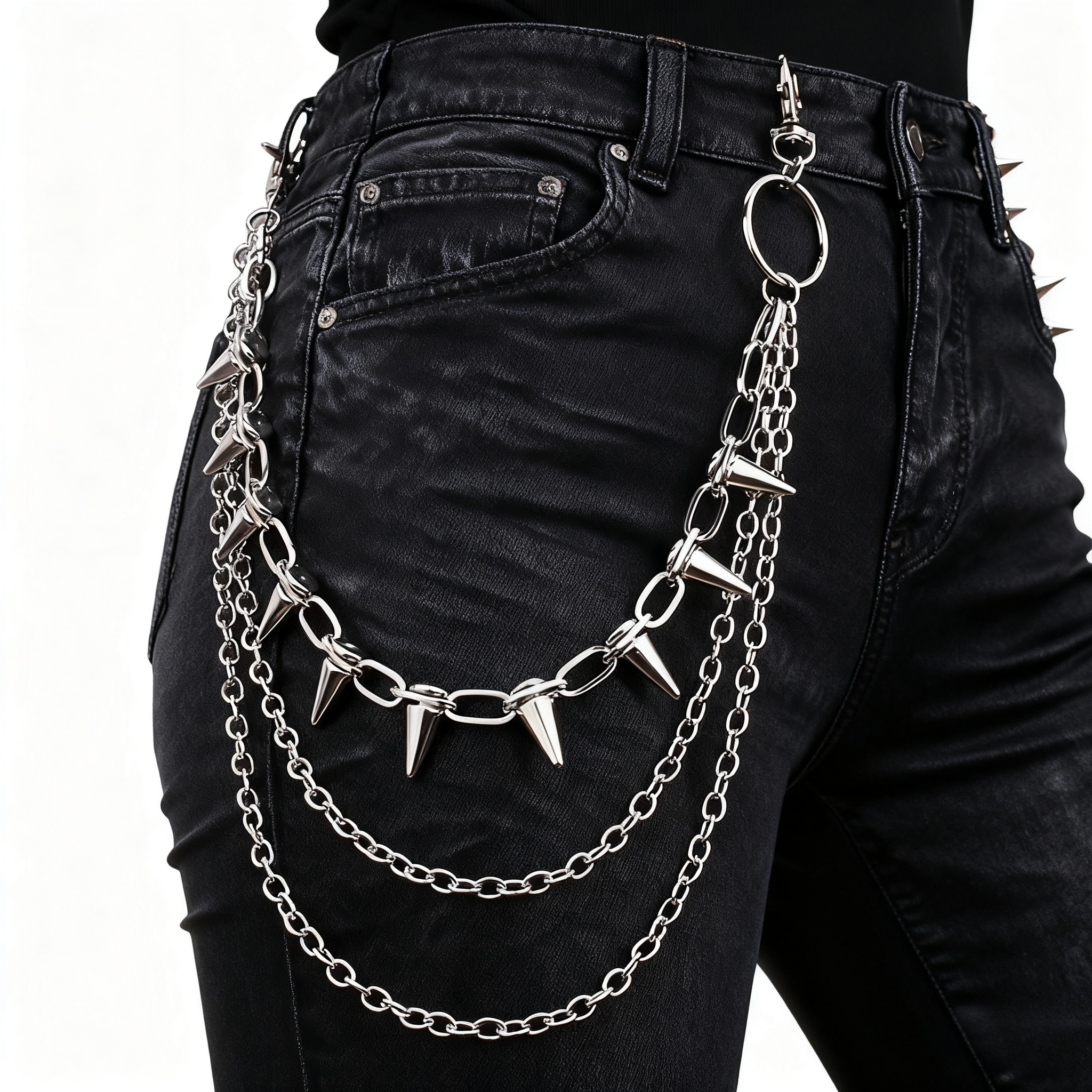 Unisex Hip Hop Punk Rock Metall Taille Kette Hose Schlüsselanhänger Hose Kette Geldbörse Zubehör Jeans Schmuck Geschenk für Männer und Frauen