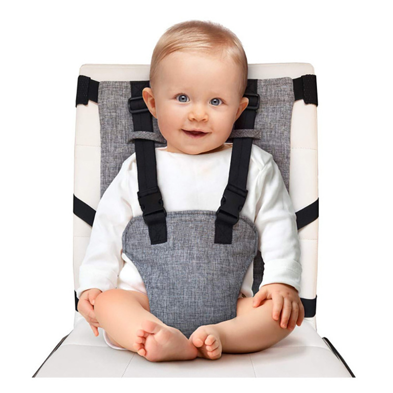 Arnês de assento de segurança portátil para cadeira alta de bebê para crianças pequenas, viagem essencial fácil capa de assento de reforço alto para alimentação infantil