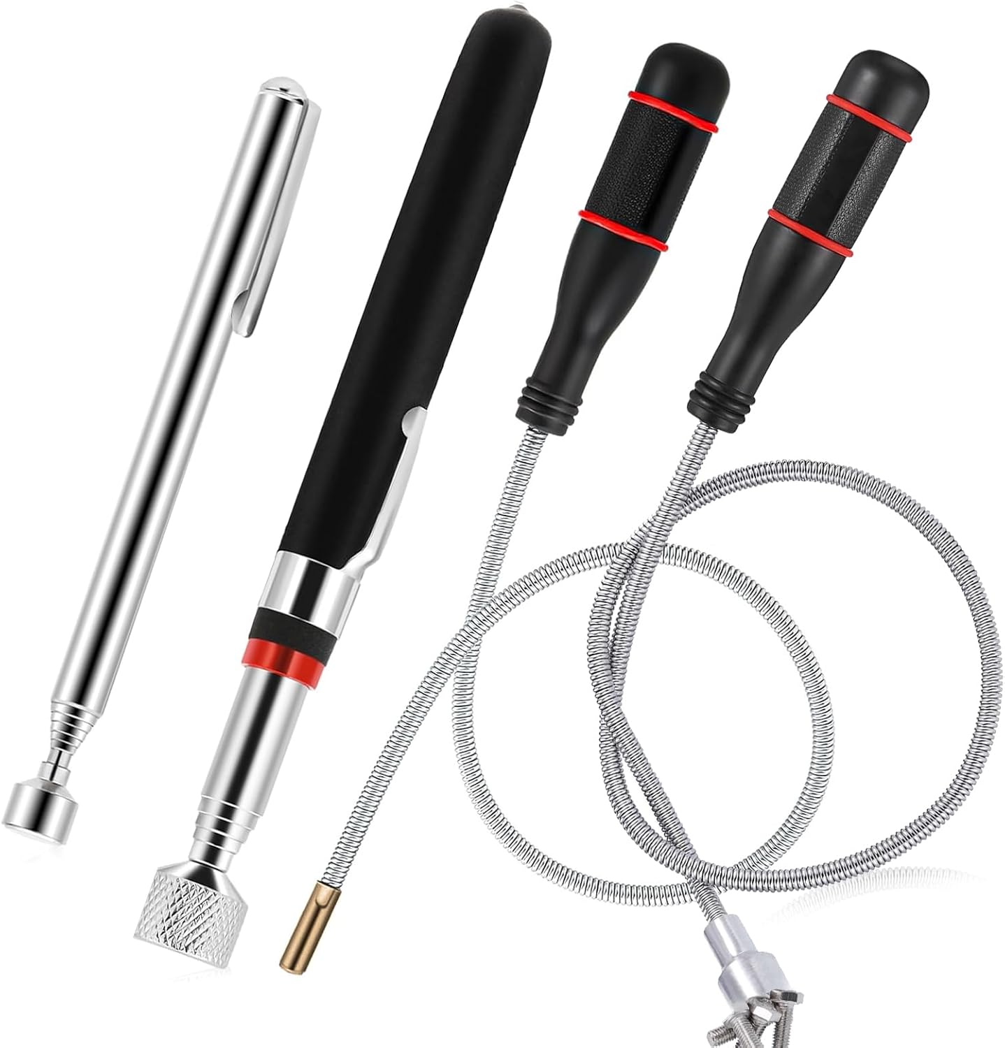 Ferramenta Magnética Flexível para Recolher Objetos, Bastão Magnético Extensível com Cabo Antiderrapante, Ferramentas de Recuperação para Parafusos e Porcas