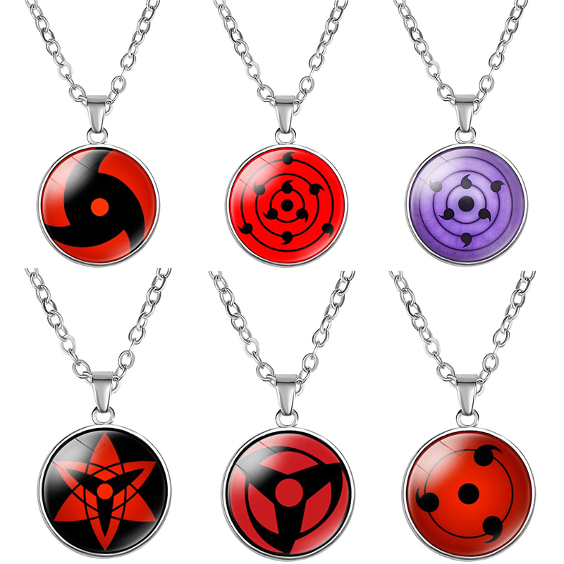 Anime Sharingan oko naszyjniki Uchiha Kakashi Mangekyou naszyjnik Goth nowe modne Chokers dla fanów kobiety mężczyźni prezent