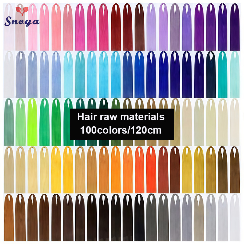 Materias primas de cabello sintético Snoya de 120cm, 100 colores utilizados para peinado de peluca/aumentar el volumen del cabello/extender la longitud del cabello/peluca casera