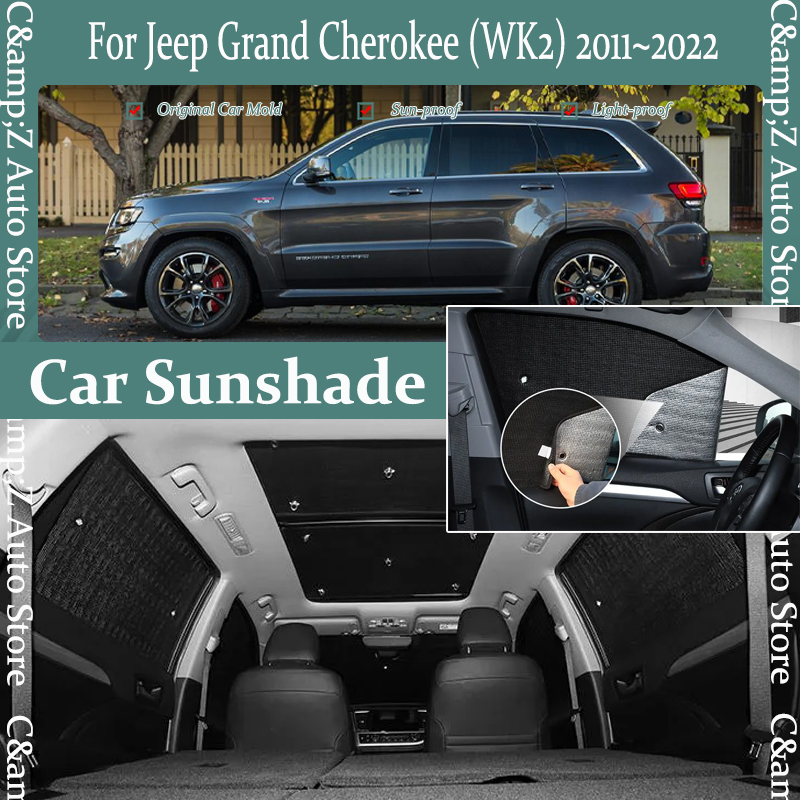 Auto Zonneklep Voor Jeep Grand Cherokee WK2 2011 ~ 2022 Anti-Uv Schild Venster Zonnescherm Gordijn Voorruit Zonnescherm auto Accessoires