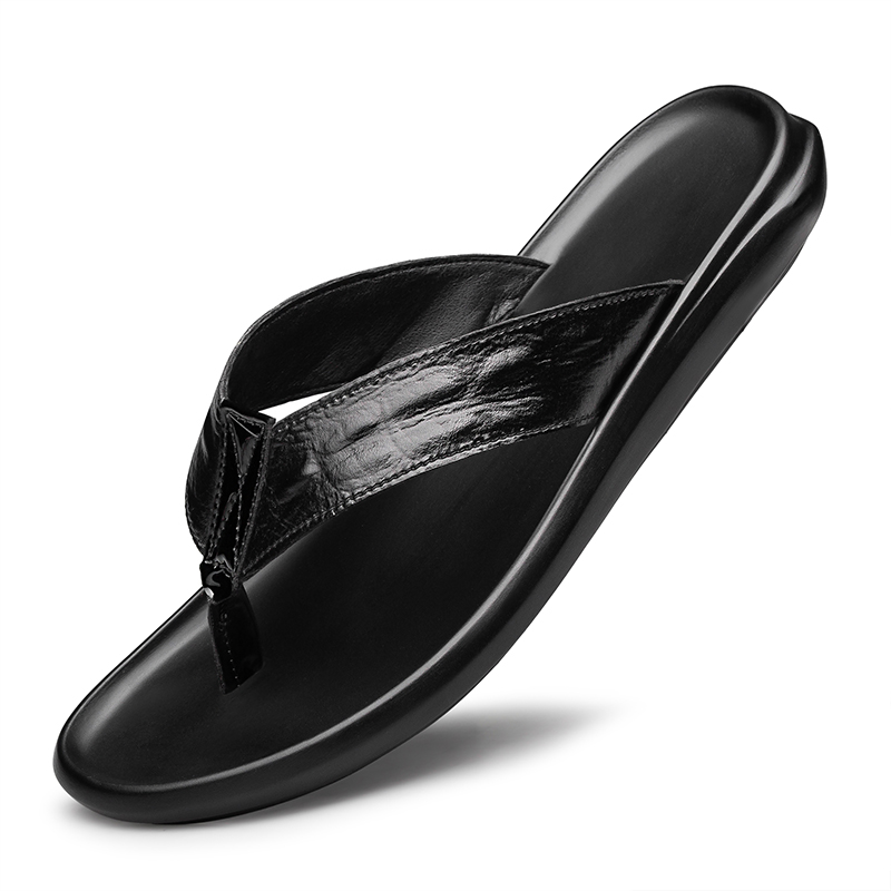 Sommer Männer Leder Flip Flops Hausschuhe Chanclas Hombre Chinelo Masculino Claquette Homme