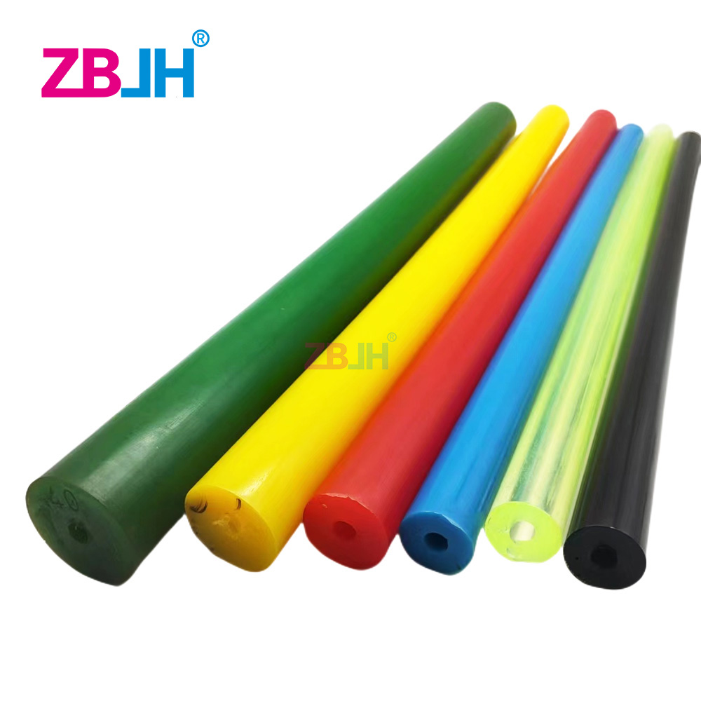 O.D.45mm I.D.8mm Haste PU Barra de mola de borracha oca colorida Varas de borracha elástica de poliuretano 50cm Vermelho Amarelo Azul Preto