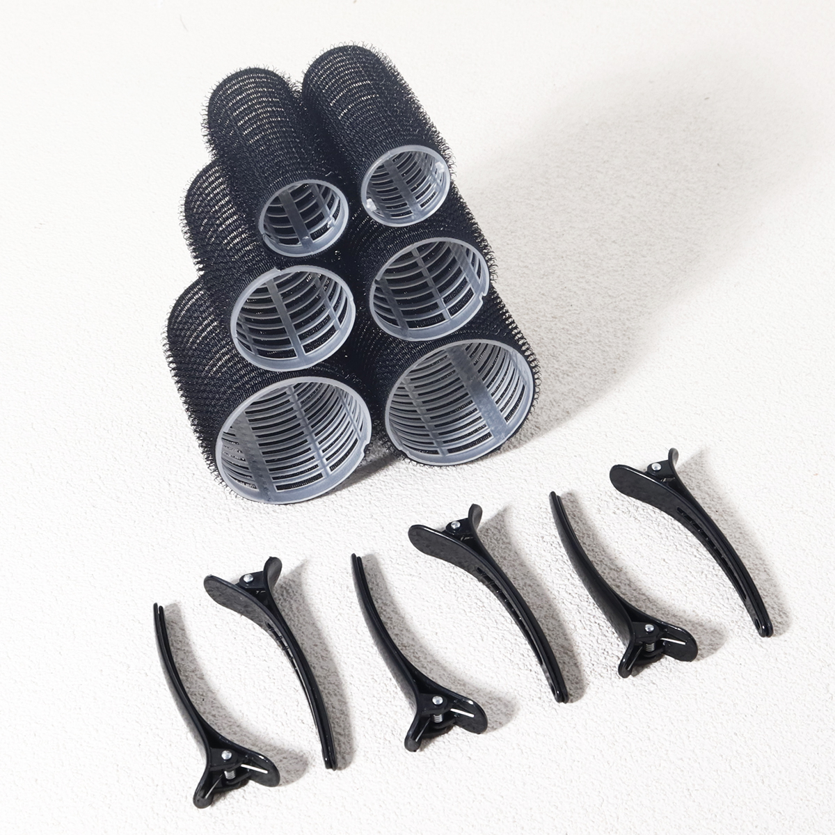 Conjunto de modelador automático de 12 peças, incluindo 6 rolos e 6 clipes, adequado para design de penteado DIY, especial para perucas de cabelo real