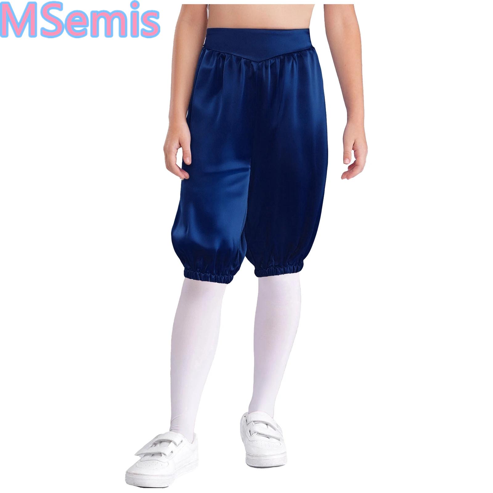 Boys Girls Medieval Capri Pants High Waist Lantern Pants Renaissance Victorian Pirate Cosplay Costume Halloween Christmas Clothe