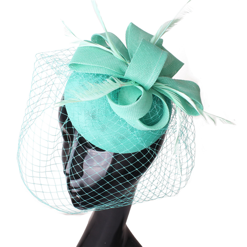 Dames Fascinator Hoed Imitatie Sinamay Feather Tea Party Pillendoos Bloem Derby Hoedenmakerij Kerk Cocktail Hoofddeksels Nieuw Ontwerp