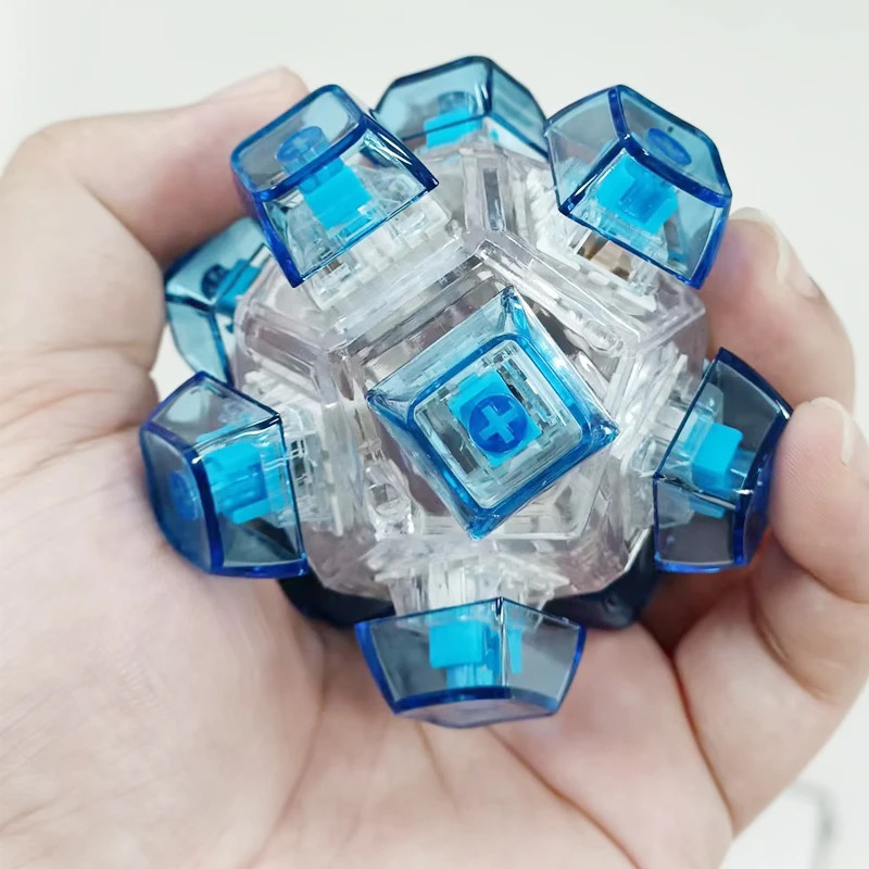 Creatief bolvormig toetsenbord sleutelhanger fidget toy, anti-angst stressverlichtend vingerspel voor volwassenen, draagbaar EDC bureau speelgoed