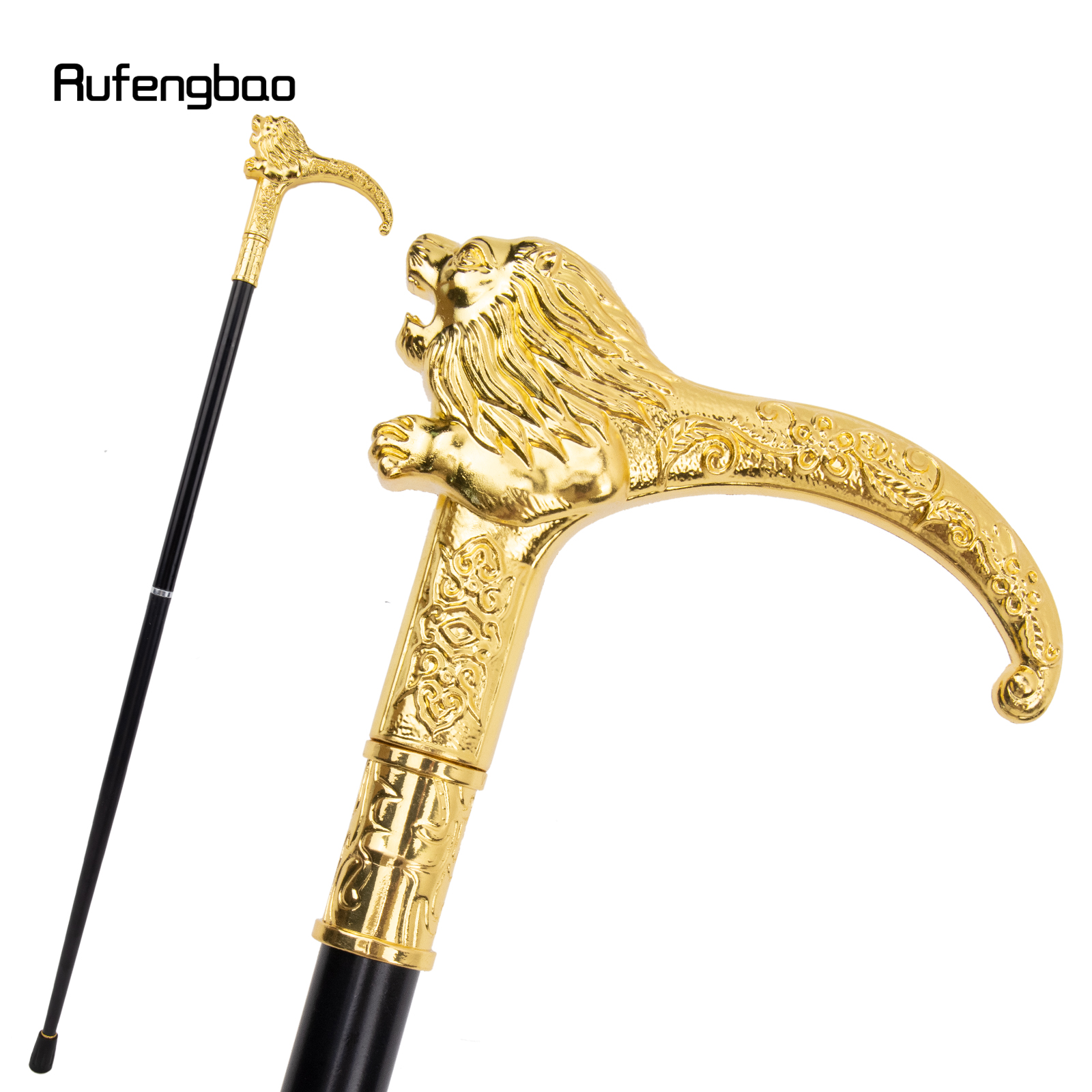 Bastón dorado de lujo con mango de León para caminar, bastón decorativo para fiesta, perilla de crucero elegante, bastón para caminar de 95cm