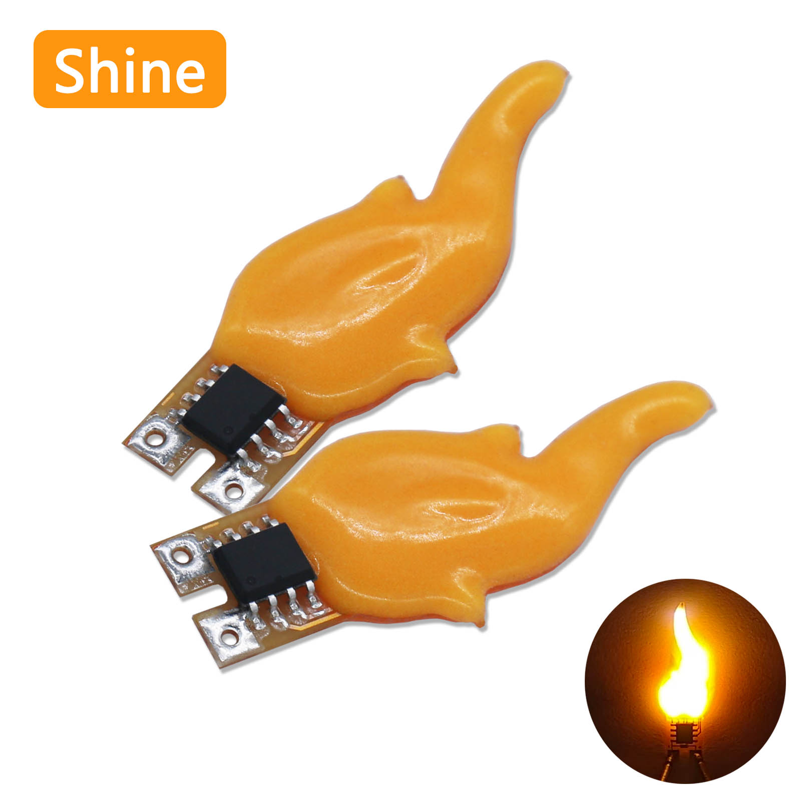 LED 3v 5v Flashing Candle Lights COB LEDs Flame Lights 2200K DC3-5V Birthday Party Decoration Light Bulbs Diode Accessories DIY