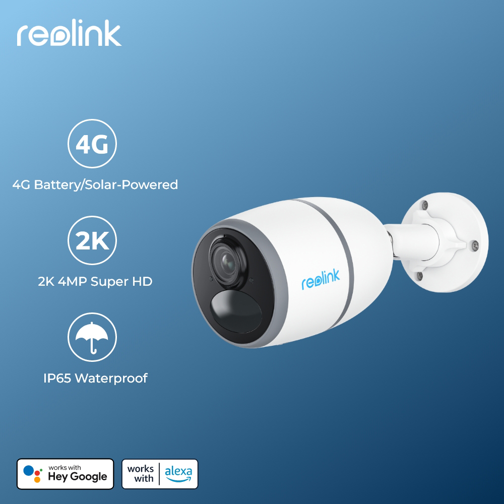 Reolink-cámara de seguridad de detección de coche humano, videocámara IP de videovigilancia salvaje, LTE, Tarjeta Sim 4G, batería de 4MP, serie GO