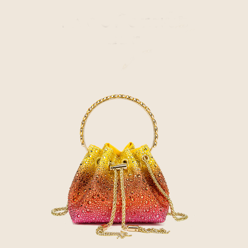 Griff mit Strasssteinen, Abend-Clutch, Geldbörsen und Handtasche, luxuriöse Designer-Umhängetasche, glänzende Kristall-Clutch, Geldbörse, Beuteltasche
