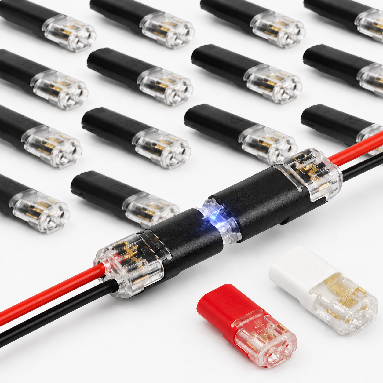 20/50/100PCS D2 2 Pin Waterproof Quick Snap Wire Connector Cable Plug for Car LED Low Voltage Wiring