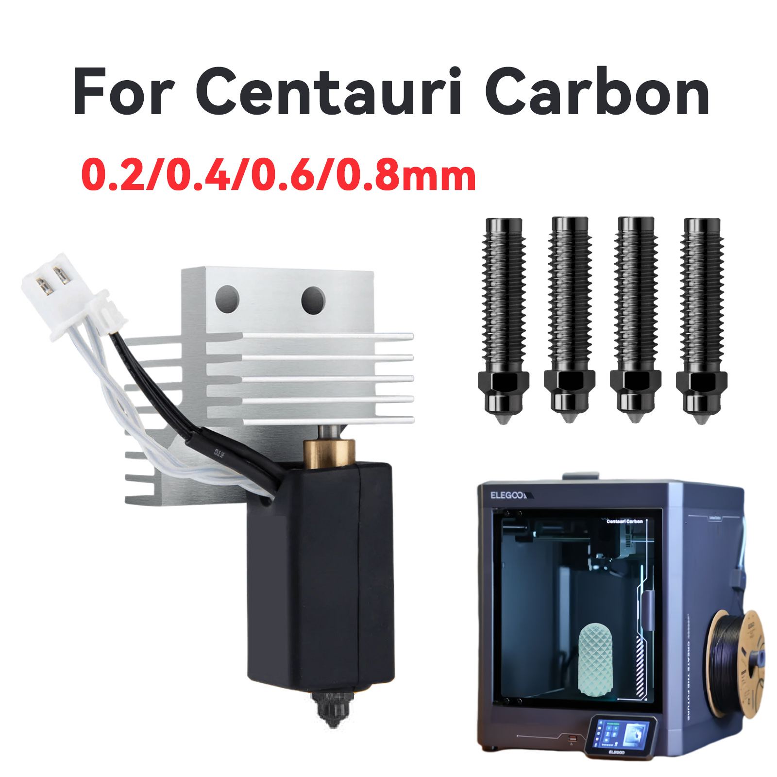 Pour buse en carbone Centauri buse d'extrudeuse d'imprimante 3D accessoires d'imprimante 3D pour buse durcie Elegoo Centauri carbone/Centauri