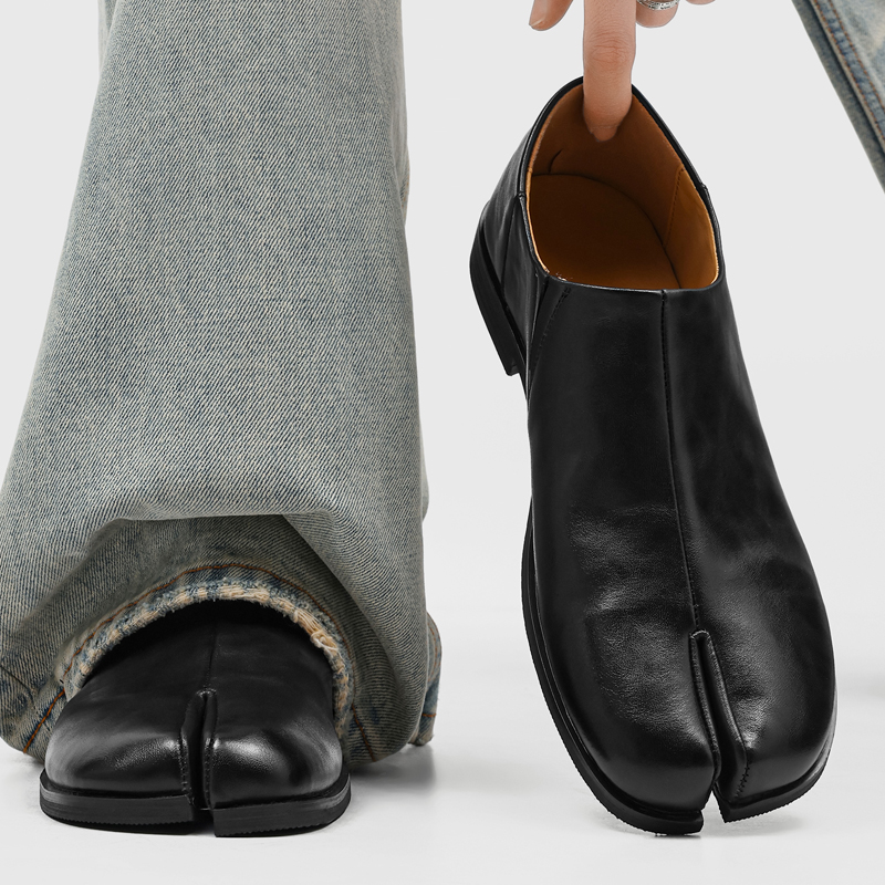 High-end Designer Split Toe Tabi Baotou Herenslippers Mode Herensneakers en vrijetijdsschoenen Retro lederen instappers voor heren