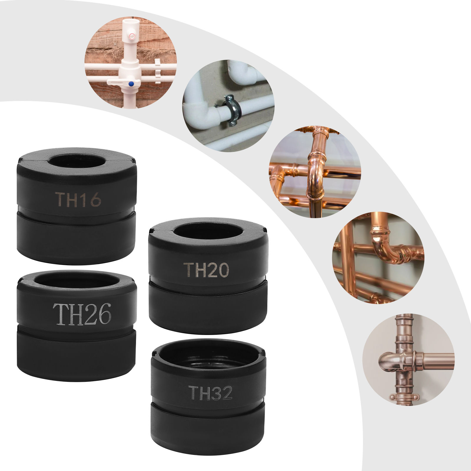 Jeu de mâchoires à sertir, insert à sertir U16/20/25/32, TH16/20/26/32mm, matrices à sertir, Kit de serrage tubulaire pour pince à sertir de tuyaux