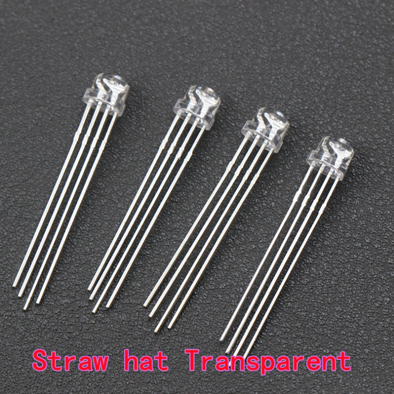 LED RGB F5 WS2812B 5mm à trou traversant, IC intégré, 5V, programmable, adressable, givré/transparent, 50/100 pièces