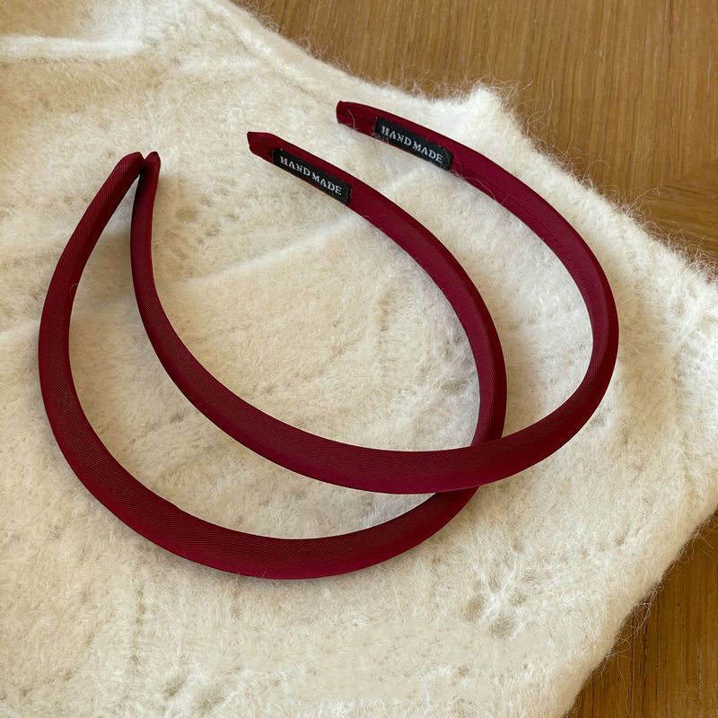 Fascia per capelli classica in velluto rosso vino, stile americano, in peluche rosso spesso, per donne, ideale per banchetti