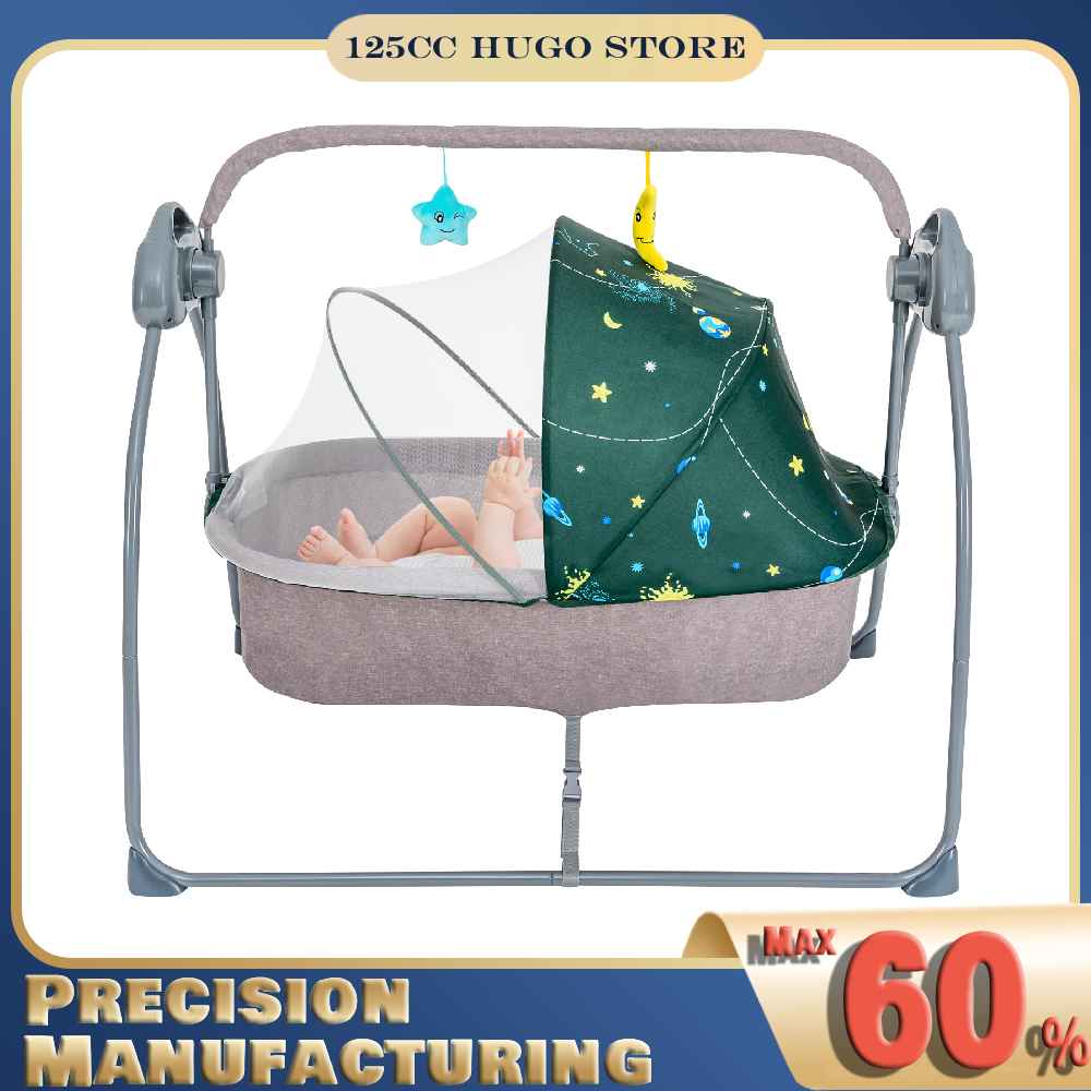 Berço Elétrico Musical para Bebês, Cama de Balanço Automático com 5 Velocidades para Bebês de 0 a 18 Meses
