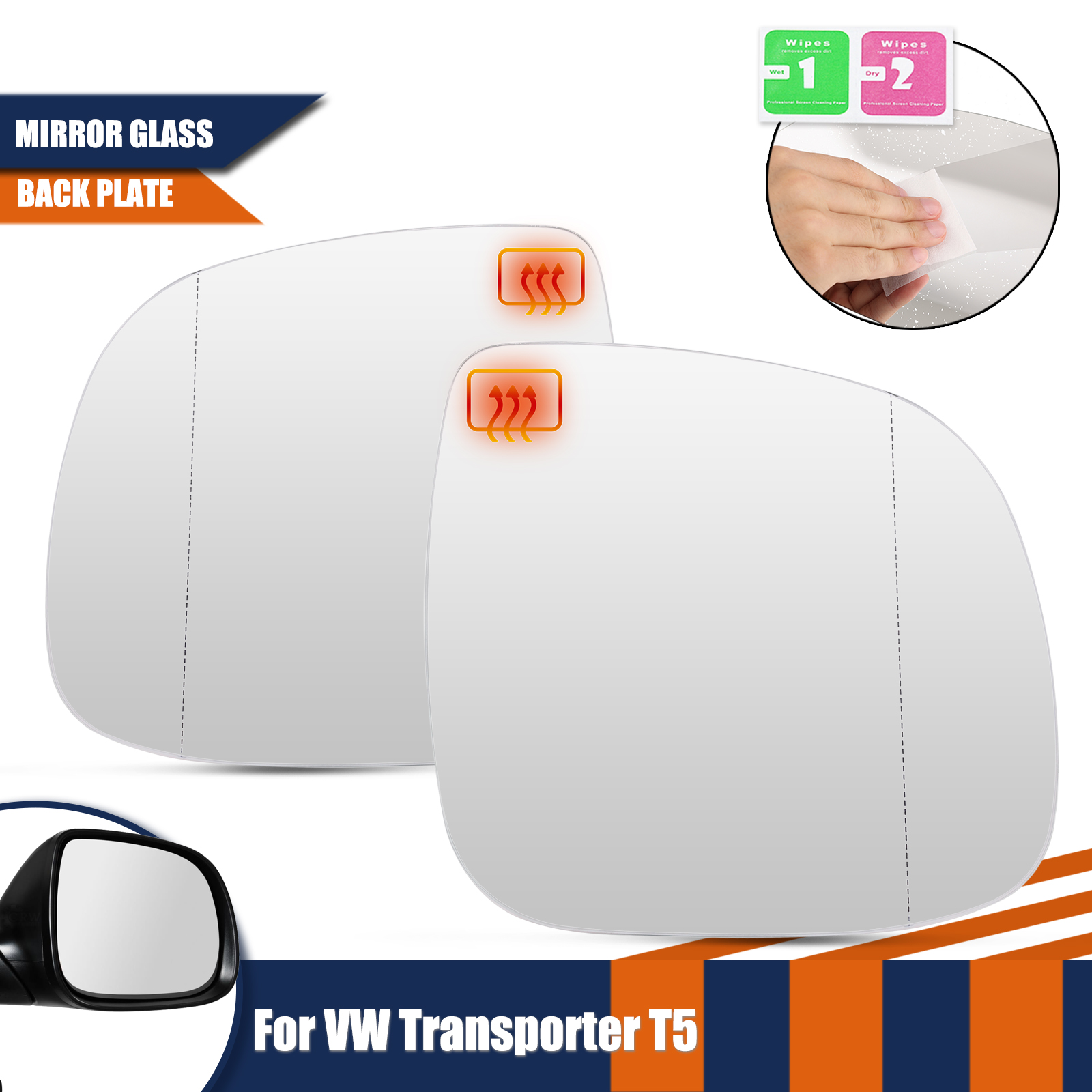 Linker Rechter Vleugel Spiegel Glas Convexe Verwarmde Groothoek Achteruitkijkplaat Voor Vw Transporter Multivan T5 T6 2010 2011-2016