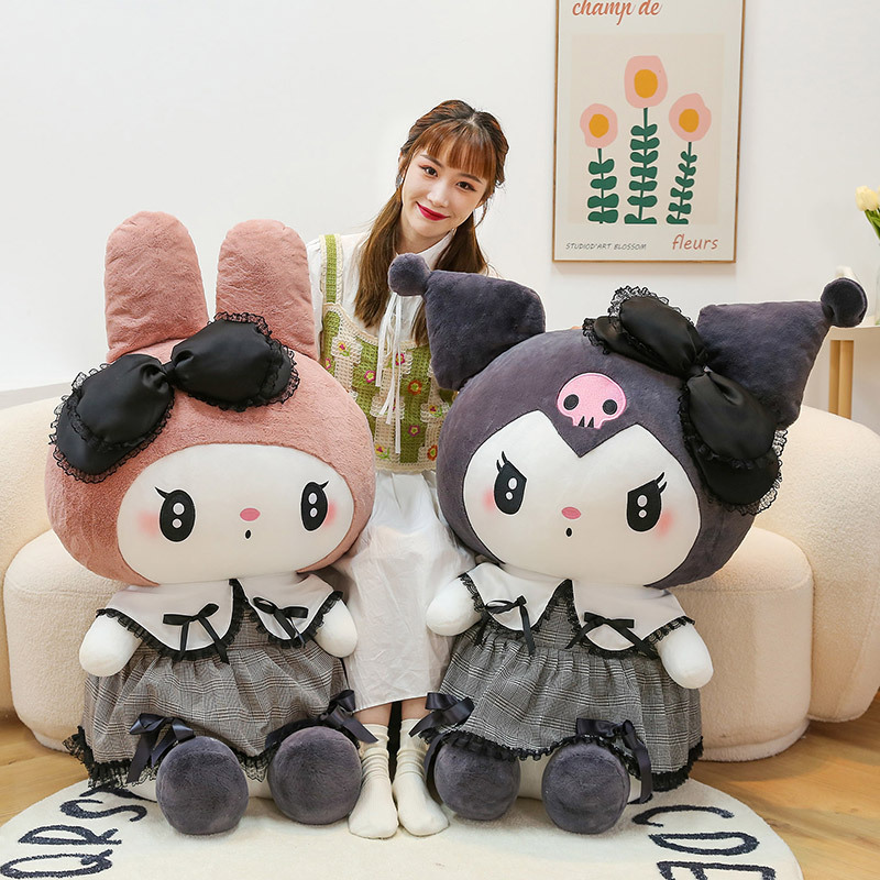 Большие мягкие игрушки Sanrio Hello Kitty Kuromi Melody, мягкая подушка, плюшевые куклы, детские подарки на день рождения и день Святого Валентина для девочек
