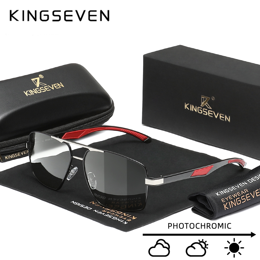 KINGSEVEN Casual Sunglasses Retro Men Women Driving Outdoor UV400 Polarized Fashion Glasses Vintage Square Large Eyewear Frames