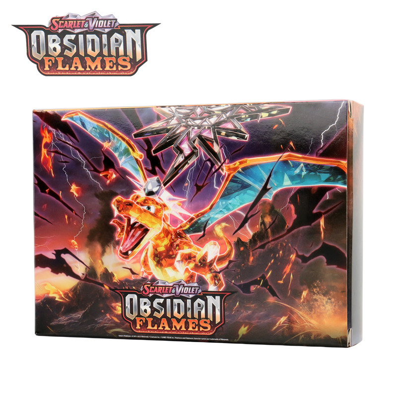 60/100Pcs การ์ด Pokemon ใหม่ทั้งหมด EX Obsidian เปลวไฟ Booster Box รวม Charizard Pokemon การ์ดเวอร์ชันภาษาอังกฤษ