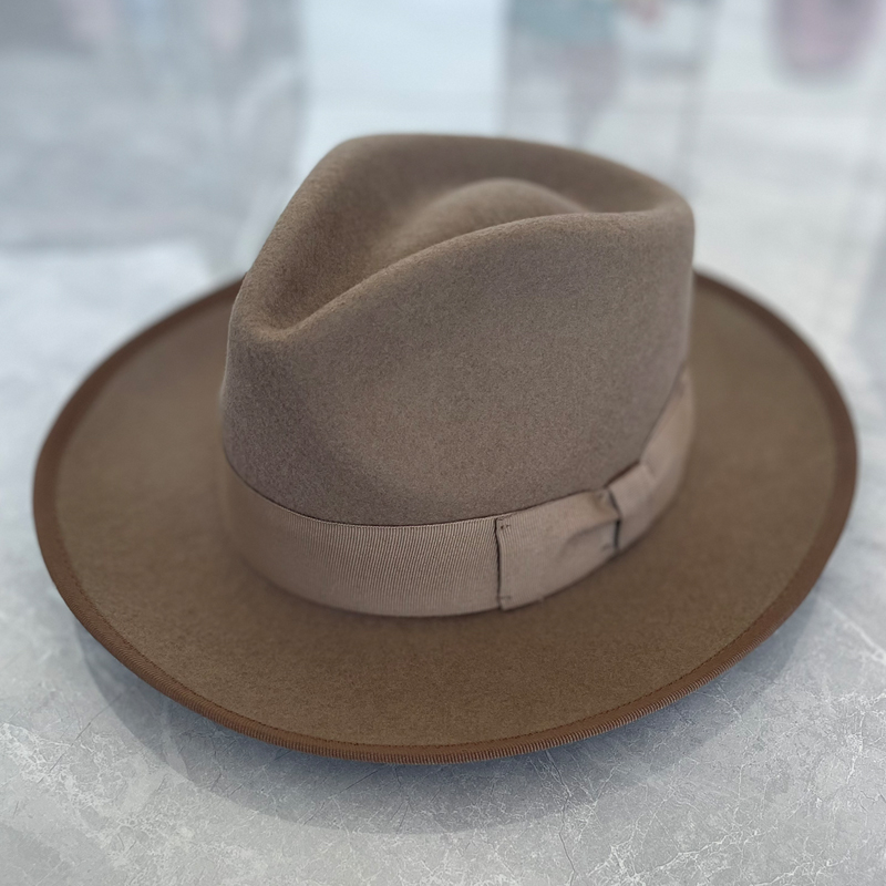 Lisua topi kain Felt lembut, topi Fedora wol 100% pria wanita, biru langit, unta, warna hitam, topi Floppy Panama klasik